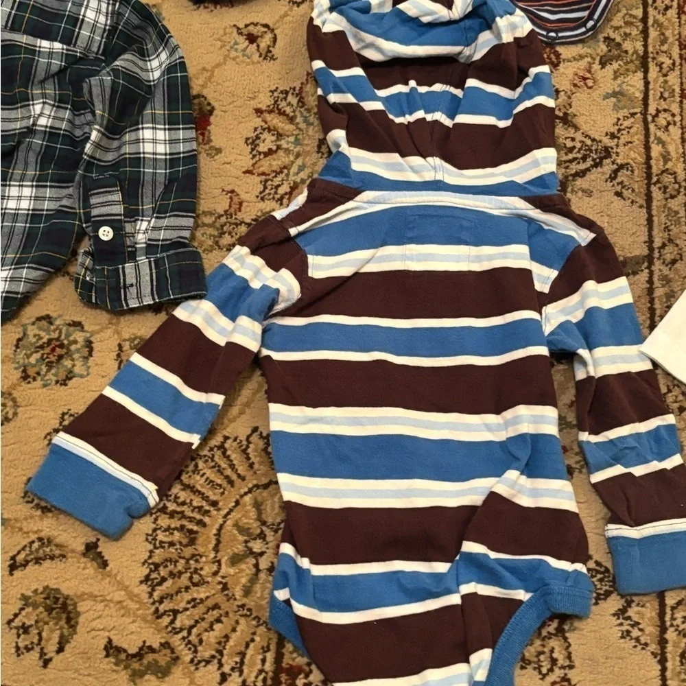 Baby Clothing Set with Stripes and Plaid lot of 8 sizes ranging from 6-12 months